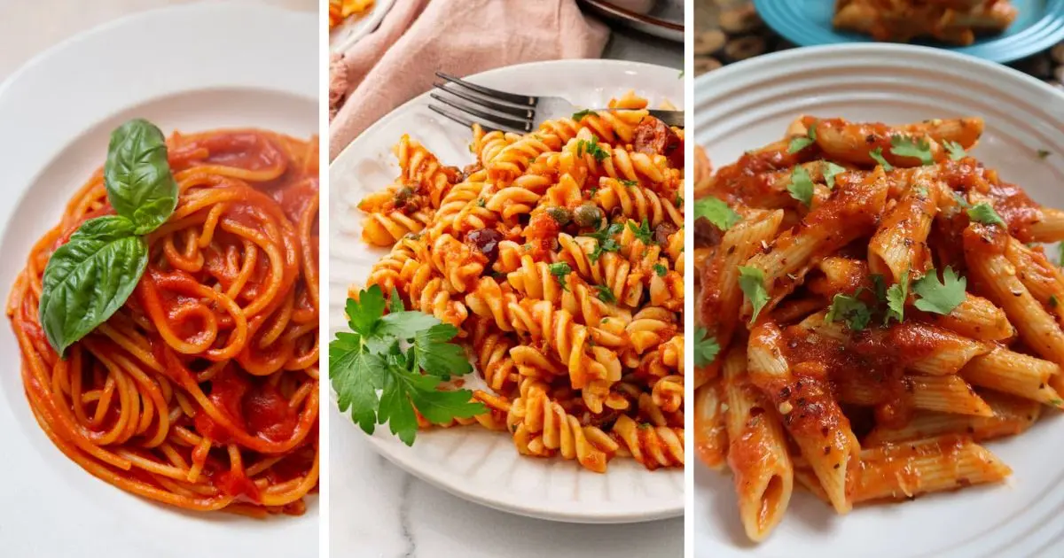 پاستا با سس گوجهفرنگی و سیر