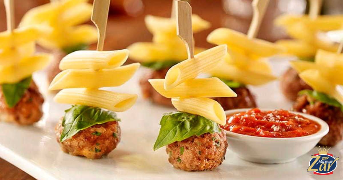 فینگر فود پاستا با میت بال