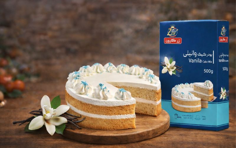 کیک اسفنجی با پودر کیک زر