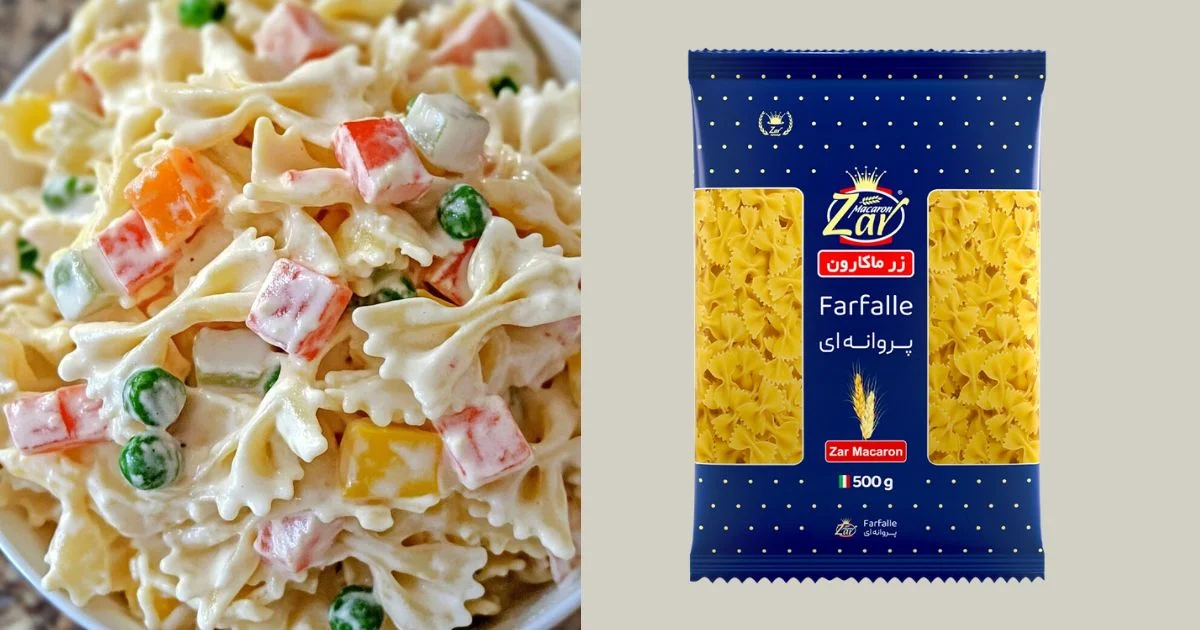 تهیه سالاد ماکارونی با پاستا پروانه ای