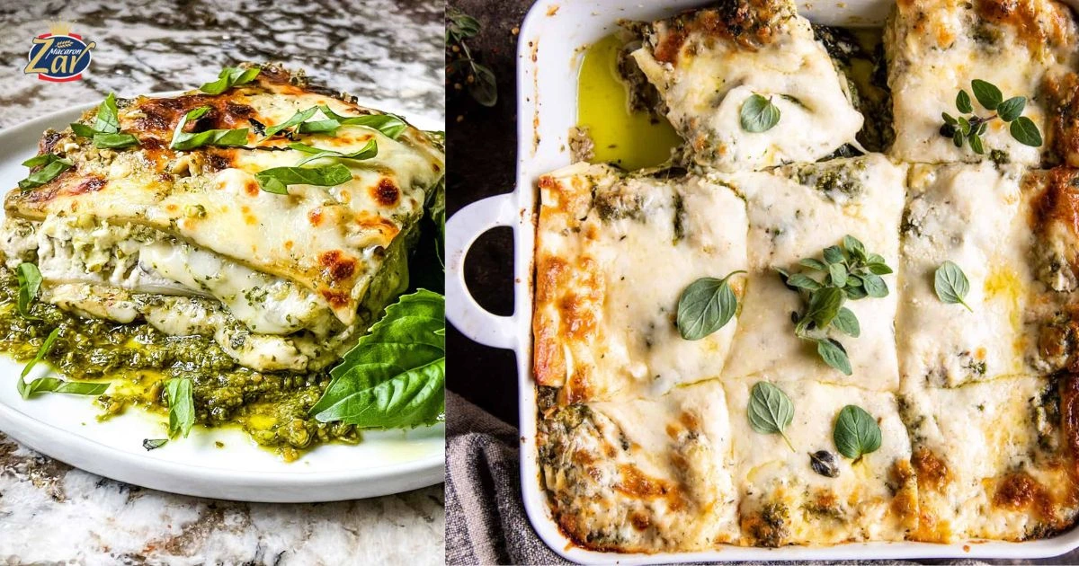 لازانیا با سس پستو