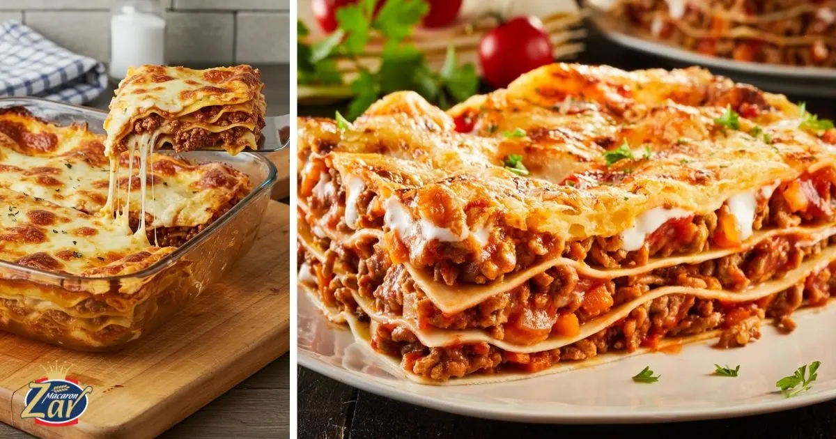 لازانیا گارفیلدی با ورقه های لازانیا زر ماکارون
