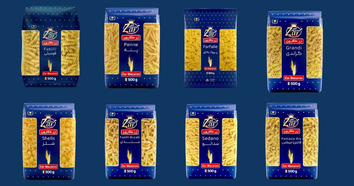 انواع شکل های ماکارونی