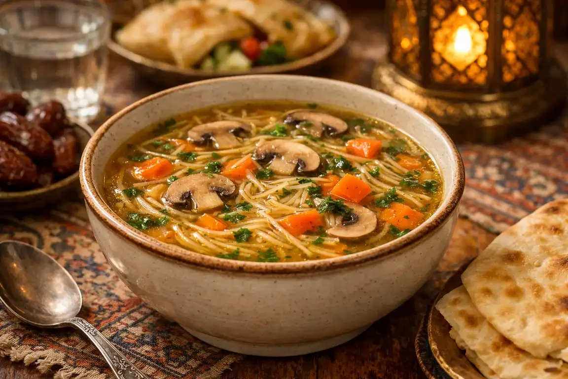 سوپ رشته با سبزیجات