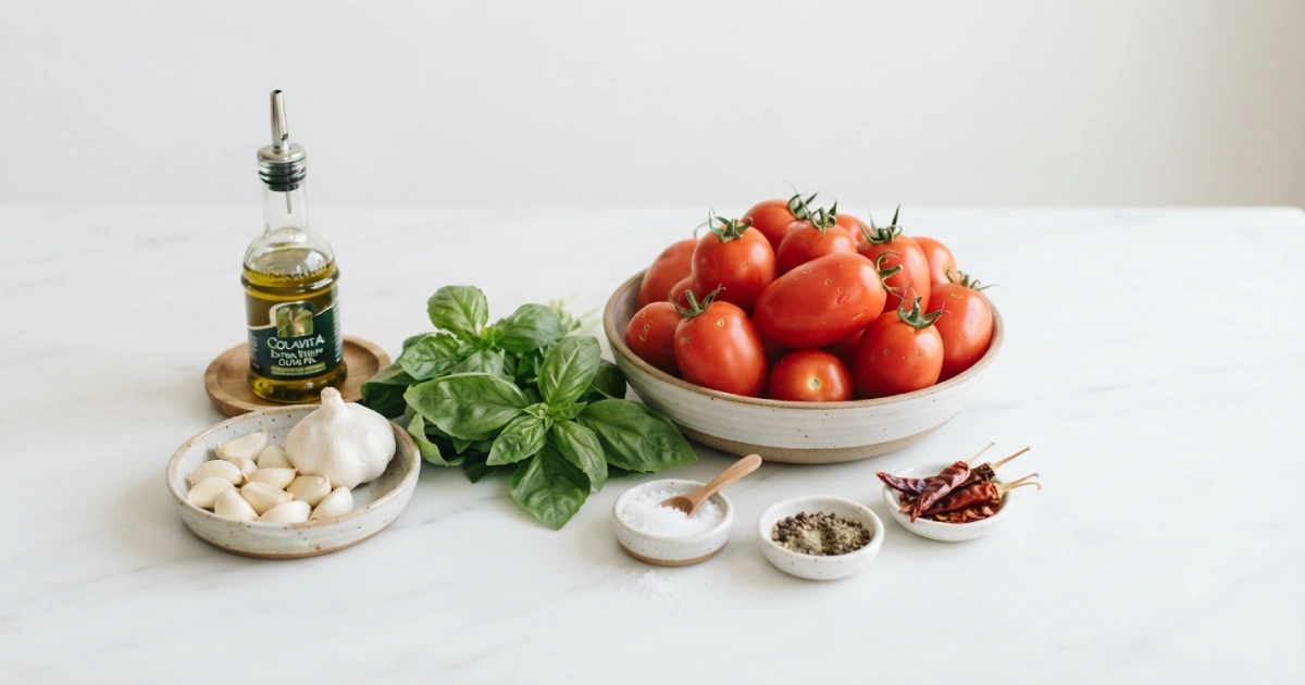مواد لازم برای تهیه سس مارینارا اصل