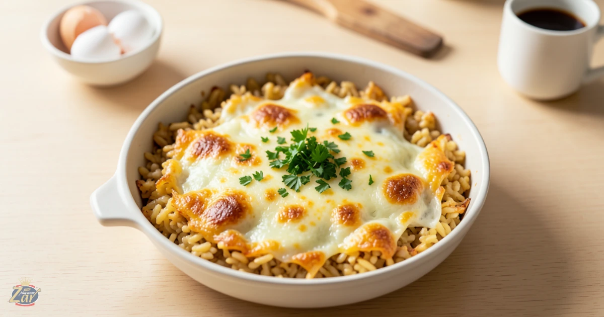 املت پاستا دانه برنجی و پنیر