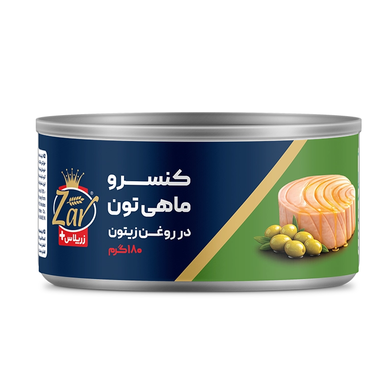 کنسرو تن ماهی در روغن زیتون 180 گرمی زرپلاس