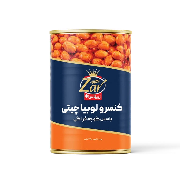 کنسرو لوبیا چیتی با سس گوجه فرنگی