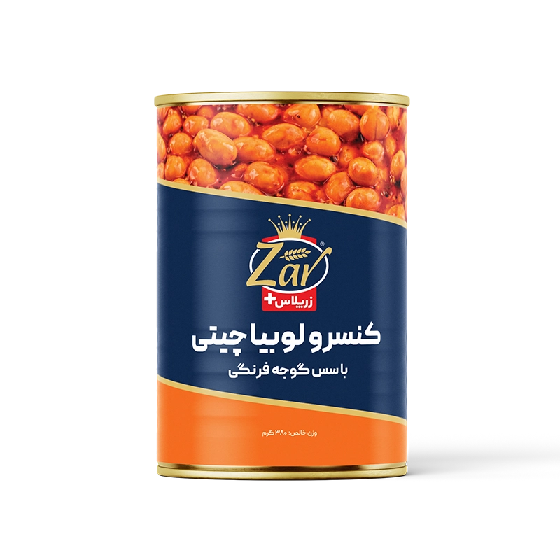 کنسرو لوبیا چیتی با سس گوجه فرنگی