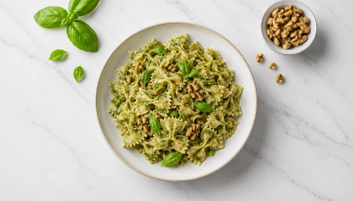 طرز تهیه پاستا ریحان و گردو