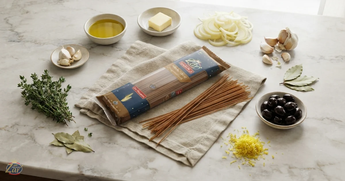 مواد لازم برای تهیه اسپاگتی فرانسوی