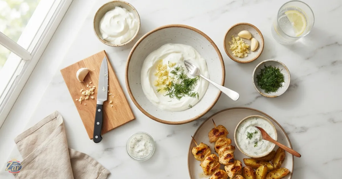 طرز تهیه سس سیر با ماست