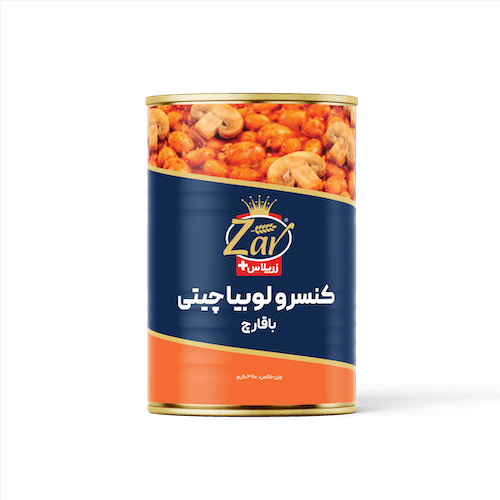 کنسرو لوبیا چیتی با قارچ زرپلاس